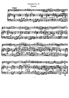 Sonate für Flöte und Basso Continuo Nr.6, QV 1:49 Op.1: Version für Flöte und Klavier – Partitur und Solostimme by Johann Joachim Quantz