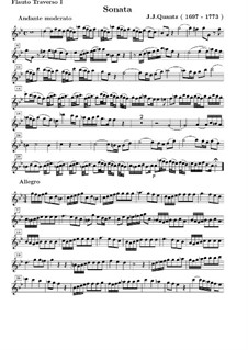 Triosonate für zwei Flöten und Basso Continuo in c-Moll, QV 2:3: Flötenstimme I by Johann Joachim Quantz