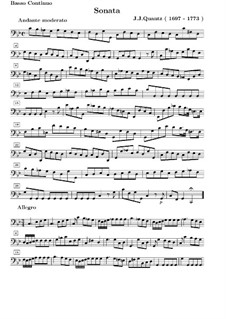 Triosonate für zwei Flöten und Basso Continuo in c-Moll, QV 2:3: Basso Continuo Stimme by Johann Joachim Quantz