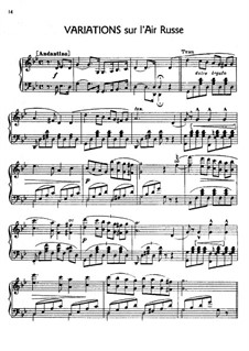Variations sur l'air russe 'I am Accused among the People': Für Klavier by Alexander Sergeyevich Dargomyschski