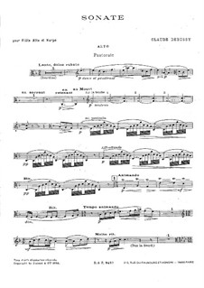 Sonate für Flöte, Bratsche und Harfe, L.137: Vollpartitur, Stimmen by Claude Debussy