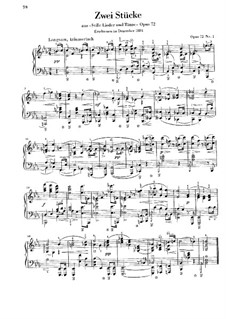 Stille Lieder und Tänze, Op.72: Nr.1-2 by Theodor Kirchner