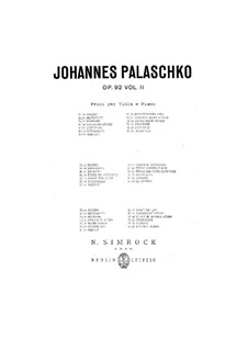 Stücke für Bratsche und Klavier, Op.92: Buch II by Johannes Palaschko