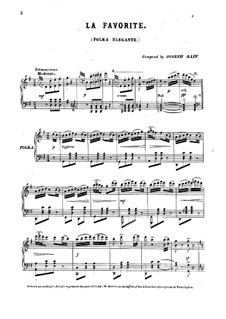 La favourite. Polka Elegant for Piano: La favourite. Polka Elegant for Piano by Joachim Raff