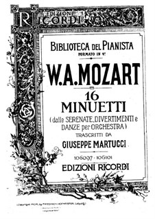 Sechzehn Menuette für Klavier: Vollsammlung by Wolfgang Amadeus Mozart