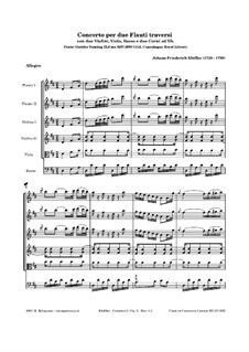 Konzerte für zwei Flöten und Orchester, Op.3: Nr.1 in D-Dur by Johann Friedrich Klöffler