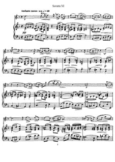 Sonate Nr.11: Version für Flöte und Klavier, Solostimme by Johann Mattheson