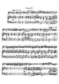 Sonate Nr.4 : Version für Flöte und Klavier, Solostimme by Johann Mattheson