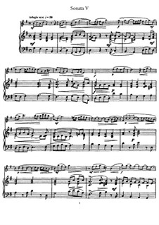 Sonate Nr.5: Version für Flöte und Klavier, Solostimme by Johann Mattheson