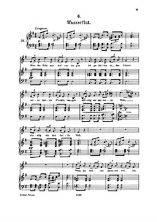 Nr.6 Wasserflut: Klavierauszug mit Singstimmen by Franz Schubert