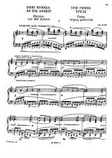 Drei Hymnen an die Arbeit, Op.49: Drei Hymnen an die Arbeit by Nikolai Medtner