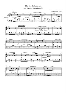 Der kleinen Puppe Klagelied: Für Klavier by César Franck