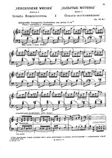 Vergessene Weisen I, Op.38: Nr.1 Sonata Reminiscenza by Nikolai Medtner