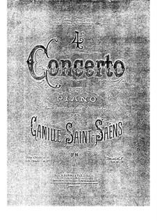 Konzert für Klavier und Orchester Nr.4 in c-Moll, Op.44: Version für zwei Klaviere, vierhändig by Camille Saint-Saëns