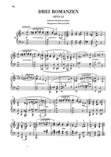 Drei Romanzen für Klavier, Op.21: Vollsammlung by Clara Schumann