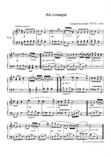 Air сosaque in G-Dur, P XIII:G2: Air сosaque in G-Dur by Leopold Kozeluch