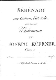 Serenade für Flöte, Bratsche und Gitarre, Op.4: Stimmen by Josef Küffner