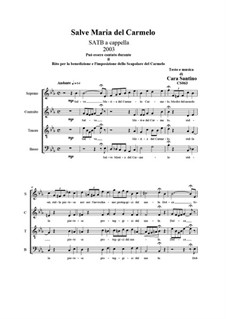Hi, Maria del Carmelo. SATB a cappella, CS063: Hi, Maria del Carmelo. SATB a cappella by Santino Cara