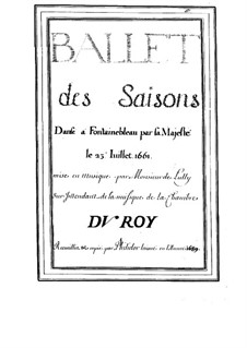 Les saisons, LWV 15: Les saisons by Jean-Baptiste Lully