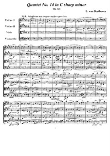 Streichquartett Nr.14 in cis-Moll, Op.131: Partitur und Stimmen by Ludwig van Beethoven
