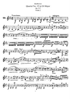 Streichquartett Nr.12 in Es-Dur, Op.127: Violinstimme II by Ludwig van Beethoven