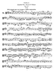 Streichquartett Nr.14 in cis-Moll, Op.131: Bratschenstimme by Ludwig van Beethoven