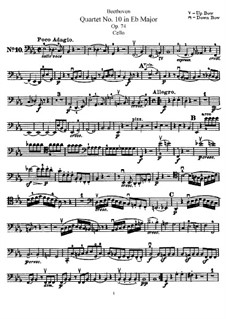 Streichquartett Nr.10 in Es-Dur 'Harfenquartett', Op.74: Cellostimme by Ludwig van Beethoven