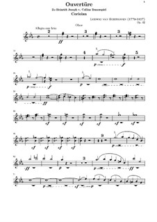 Ouvertüre Coriolan, Op.62: Oboenstimme by Ludwig van Beethoven