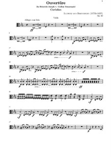 Ouvertüre Coriolan, Op.62: Bratschenstimme by Ludwig van Beethoven