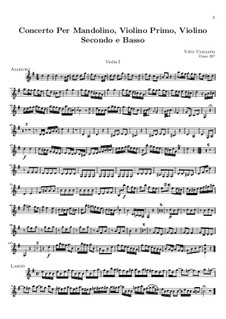 Konzert für Mandoline, zwei Violinen und Basso Continuo: Violinstimme I by Vito Ugolino