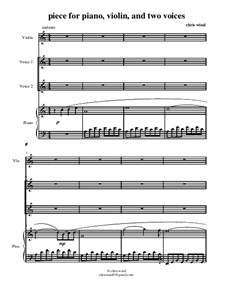 Piece for piano, violin and two voices: Vollpartitur by Chris Wind