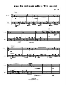 Piece for violin and cello or two kazoos: Partitur by Chris Wind