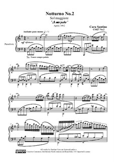 Notturno No.2 in sol maggiore per piano, CS027 No.2: Notturno No.2 in sol maggiore per piano by Santino Cara