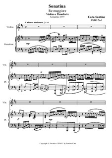 Sonatina re maggiore per violino e piano, CS043 No.1: Sonatina re maggiore per violino e piano by Santino Cara