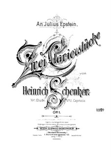 Zwei Stücke, Op.1 No.1-2: Zwei Stücke by Heinrich Schenker