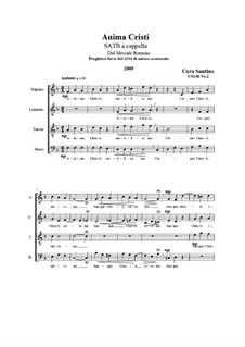 Anima Christi. SATB a cappella, CS148 No.2: Anima Christi. SATB a cappella by Santino Cara