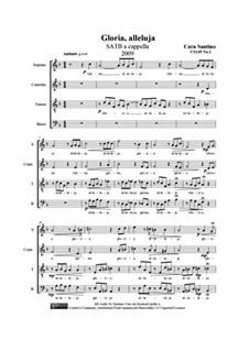 Gloria, alleluja. SATB a cappella, CS149 No.1: Gloria, alleluja. SATB a cappella by Santino Cara