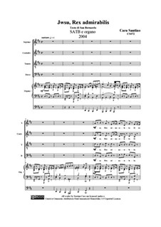 Jesu, Rex admirabilis. SATB and organ, CS072: Jesu, Rex admirabilis. SATB and organ by Santino Cara