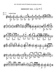 Zwei Themen mit Variationen und zwölf Menuette, Op.11: Menuette by Fernando Sor