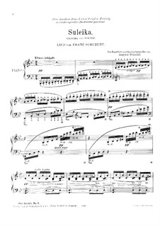 Suleika I, D.720 Op.14 No.1: Bearbeitung für Klavier by Franz Schubert