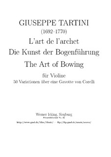 L'Arte dell'arco (Die Kunst der Bogenführung), B.F11: Für Gitarre by Giuseppe Tartini