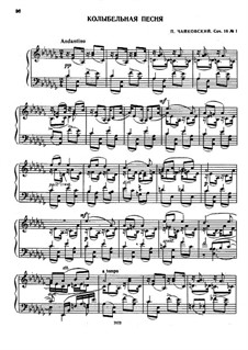 Sechs Romanzen, TH 95 Op.16: Nr.1 Wiegenlied (für Klavier) by Pjotr Tschaikowski