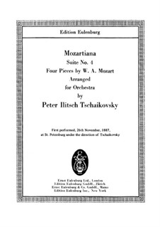 Suite Nr.4 in G-Dur 'Mozartiana', TH 34 Op.61: Vollpartitur by Pjotr Tschaikowski