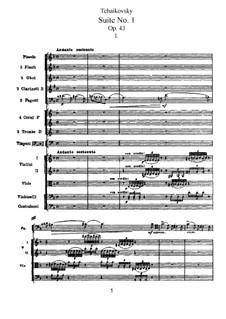 Suite Nr.1 in d-Moll, TH 31 Op.43: Partitur by Pjotr Tschaikowski