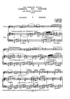 Sonate für Violine und Klavier Nr.1 in h-Moll, Op.21: Partitur, Solostimme by Nikolai Medtner