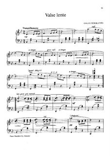 Valse lente, Op.33: Für Klavier by Oskar Merikanto