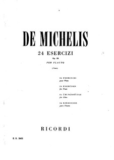 Vierundzwanzig Übungsstücke für Flöte, Op.25: Vierundzwanzig Übungsstücke für Flöte by Vincenzo de Michelis