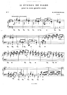Zwölf Etüden für die linke Hand, Op.92: Etüde Nr.7 by Moritz Moszkowski