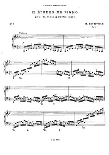 Zwölf Etüden für die linke Hand, Op.92: Etüde Nr.8 by Moritz Moszkowski