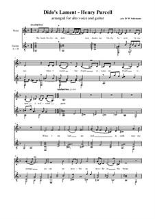 Dido's Lament: Für Alt und Gitarre by Henry Purcell